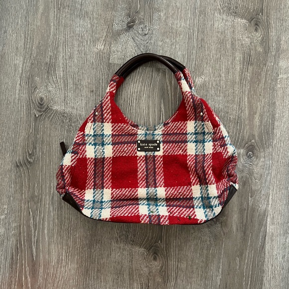 Kate spade ♠️ rare Stevie Check Wool Bag Handbag